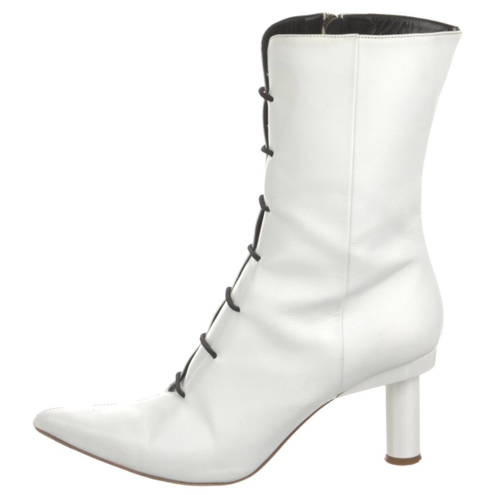 Tibi Leather Lace-Up Boots